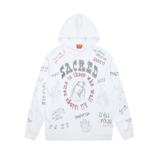 Ethnic style hooded sweatshirt creative printing loose and versatile 6