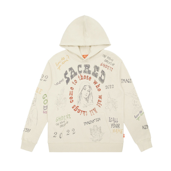 Ethnic style hooded sweatshirt creative printing loose and versatile 6