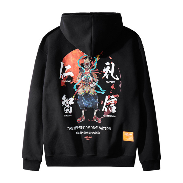 National trend sweater hoodie plus velvet thick loose coat clothes 7