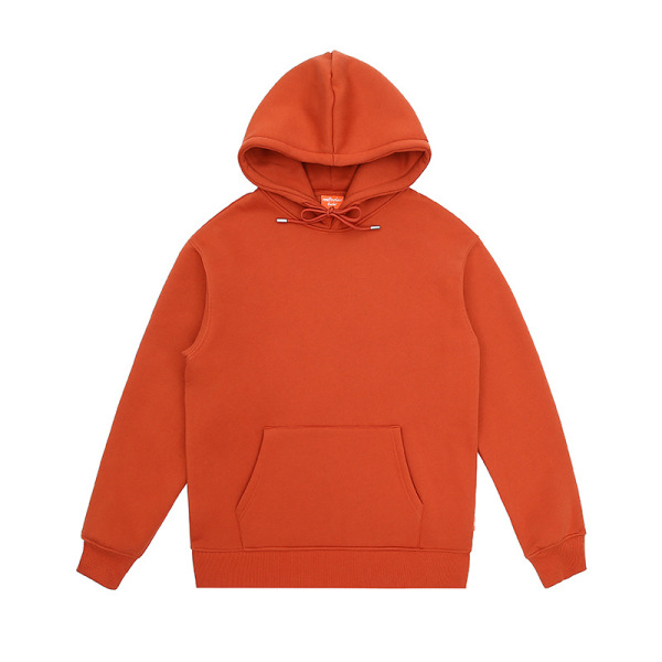 Plush loose solid color round neck sweatshirt for men couples 5