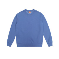 Pure cotton plus fleece solid color loose round neck sweatshirt 4