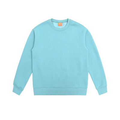 Pure cotton plus fleece solid color loose round neck sweatshirt 4