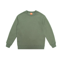 Pure cotton plus fleece solid color loose round neck sweatshirt 4