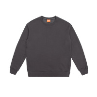 Pure cotton plus fleece solid color loose round neck sweatshirt 4