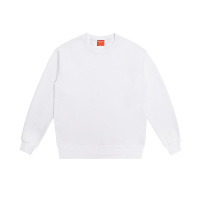 Pure cotton plus fleece solid color loose round neck sweatshirt 4