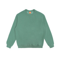 Pure cotton plus fleece solid color loose round neck sweatshirt 4
