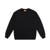 Pure cotton plus fleece solid color loose round neck sweatshirt 4