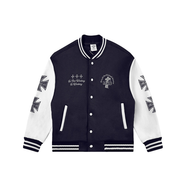 Contrast color loose printed jacket baseball jacket 14