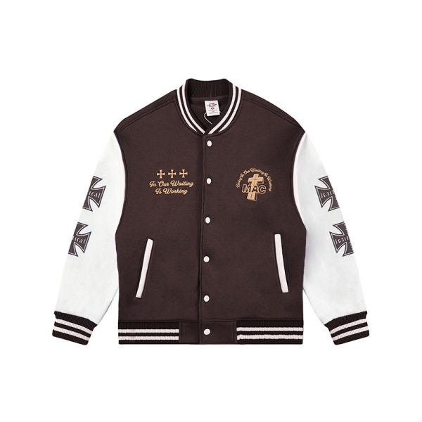 Contrast color loose printed jacket baseball jacket 14