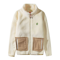 men's lamb wool jacket, plush and thickened stand collar cotton jacket 13