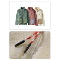 men's lamb wool jacket, plush and thickened stand collar cotton jacket 13