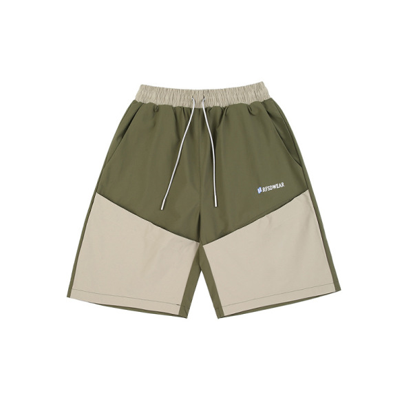 Contrast color loose sports casual straight shorts 27