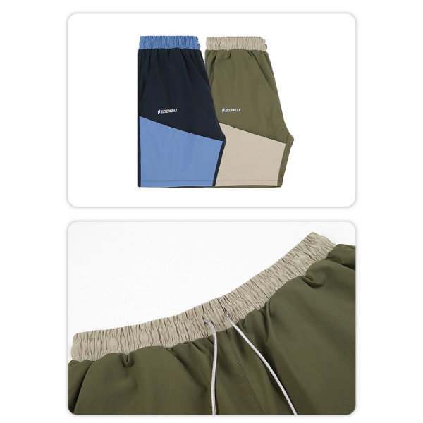 Contrast color loose sports casual straight shorts 27