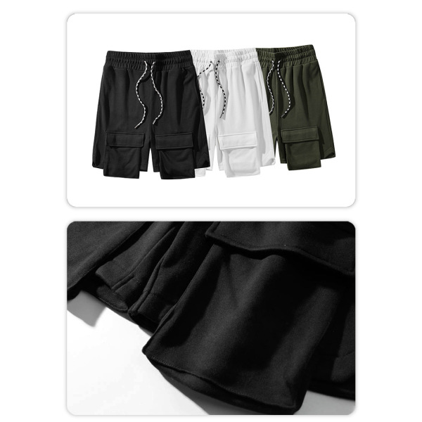 Loose and slim sports casual pants cotton lace-up shorts 24