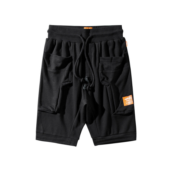 Pure cotton loose straight-leg big pocket shorts 28