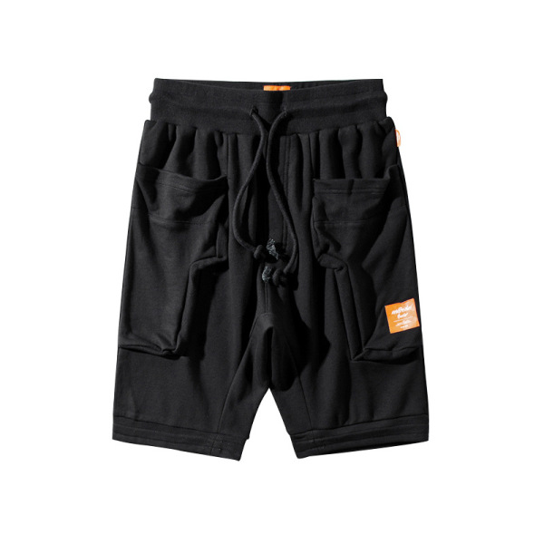 Pure cotton loose straight-leg big pocket shorts 28