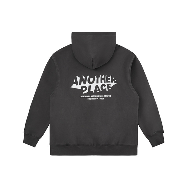 Zip-up Jacket Loose Fit Printed Hooded Sweatshirt 17
