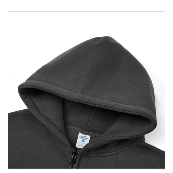 Zip-up Jacket Loose Fit Printed Hooded Sweatshirt 17