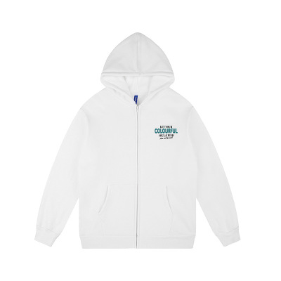 Zipper Cardigan Sweatshirt Hoodie Sweatshirt Foam Print 16