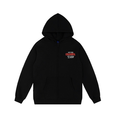 Zipper Cardigan Sweatshirt Hoodie Sweatshirt Foam Print 16