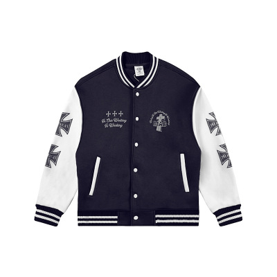 Contrast color loose printed jacket baseball jacket 57