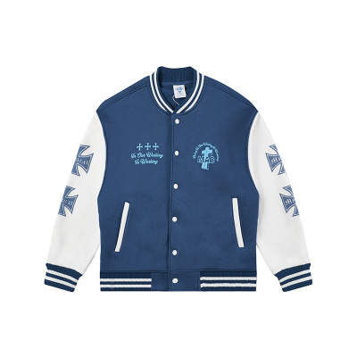 Contrast color loose printed jacket baseball jacket 57