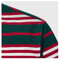 Contrast striped long-sleeved T-shirt with loose round neck 48