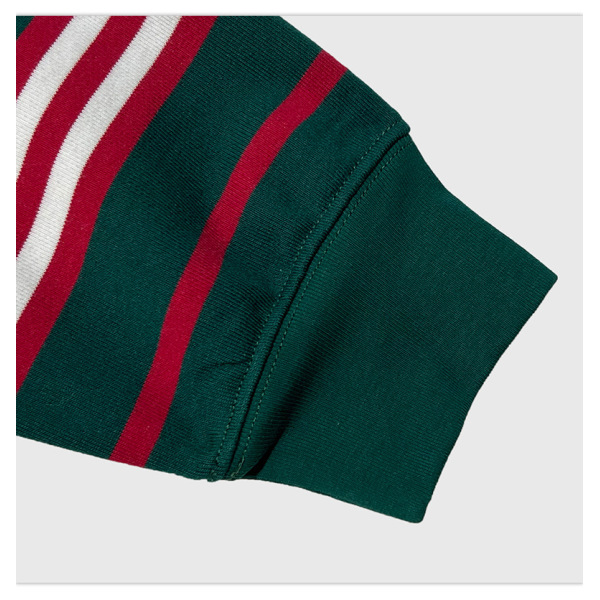 Contrast striped long-sleeved T-shirt with loose round neck 48