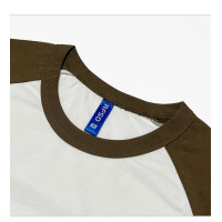 Retro Raglan Sleeve T-shirt Casual Loose Versatile Long Sleeve 45