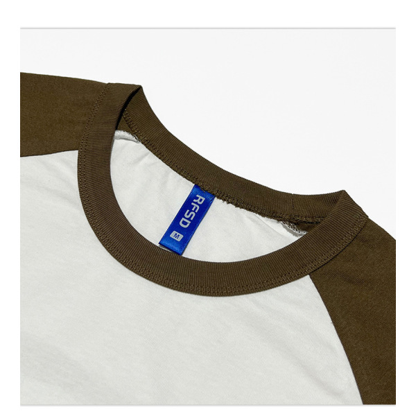 Retro Raglan Sleeve T-shirt Casual Loose Versatile Long Sleeve 45