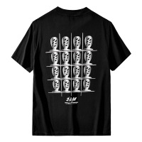 Short-sleeved T-shirt black alien print loose hip-hop 38