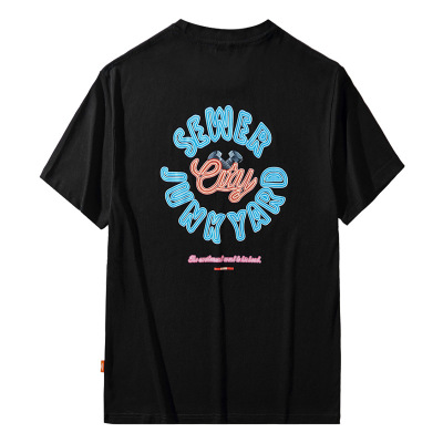 Short-sleeved T-shirt with letter print, simple and loose style 36