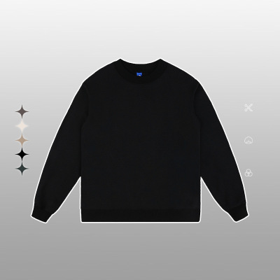 Terry solid color loose round neck sweatshirt 56