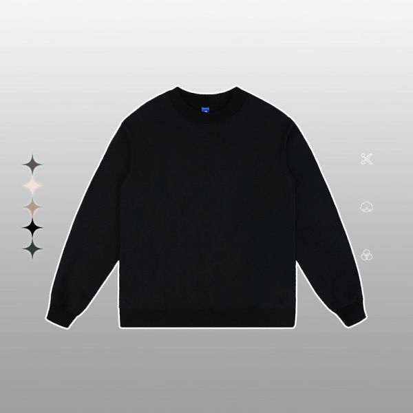 Terry solid color loose round neck sweatshirt 56