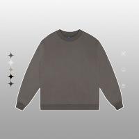 Terry solid color loose round neck sweatshirt 56