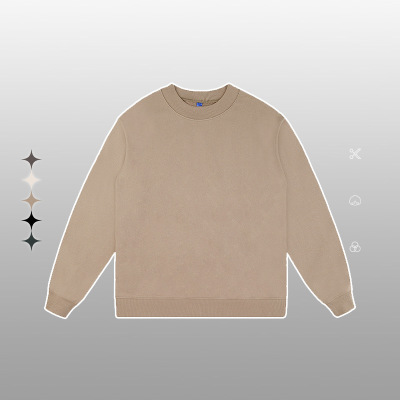 Terry solid color loose round neck sweatshirt 56