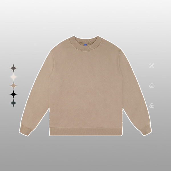 Terry solid color loose round neck sweatshirt 56