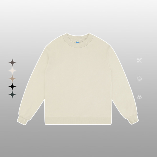 Terry solid color loose round neck sweatshirt 56
