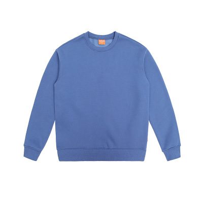 Thick cotton fleece sweatshirt solid color loose round neck 52