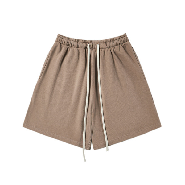 Thickened fleece hooded solid color sweatshirt shorts 31